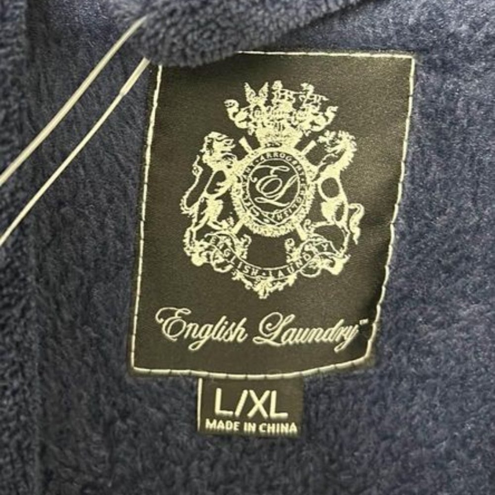 English Laundry Men’s NWT L/XL Navy Robe - Picture 10 of 11